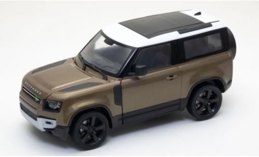 Miniature Land Rover Defender 1/24 Welly metallise marron/blanche 2020 Land Rover Defender 1/24 Welly metallise marron/blanche 2020 miniature