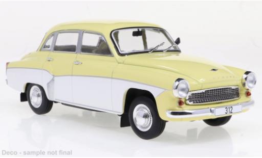 Miniature Wartburg 312 1/24 WhiteBox jaune clair/blanche 1965 Wartburg 312 1/24 WhiteBox jaune clair/blanche 1965 miniature