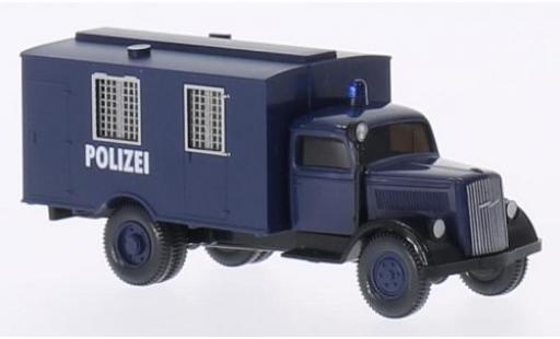 Miniature Opel Blitz 1/87 Wiking wagon conteneur bleu police Opel Blitz 1/87 Wiking wagon conteneur bleu police miniature
